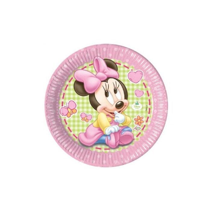 Pratos Baby Minnie 20cm c/8 - Image 1
