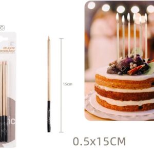 Velas Douradas / Pretas 15cm c/6