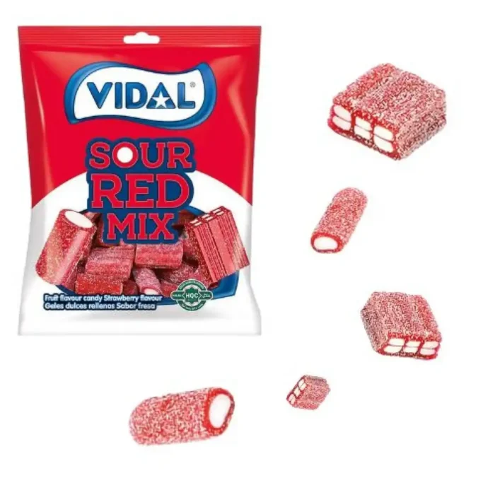 Vidal Saquetas Sour Red Mix 90gr c/14 - Image 2