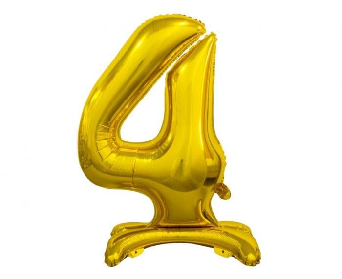 Balão de Pé Foil Número 4 Dourado 74cm - Image 1