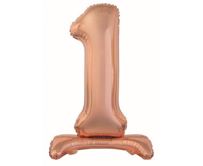 Balão de Pé Foil Número 1 Rosa Gold 74cm - Image 1