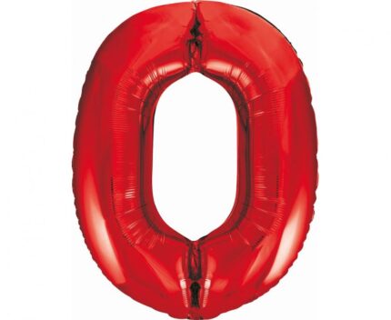 Balão Foil Número 0 Vermelho 85cm