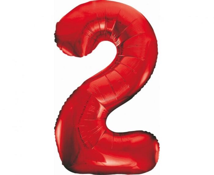 Balão Foil Número 2 Vermelho 85cm - Image 1