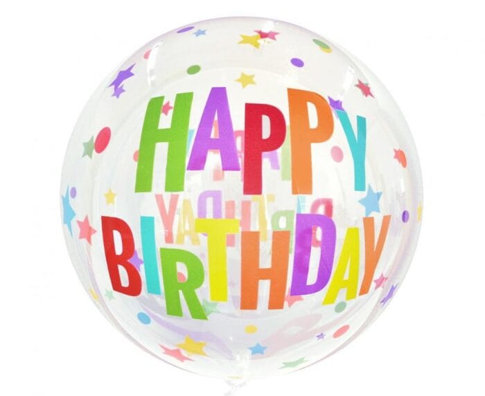 Balão Bubble Happy Birthday 20'' - Image 1