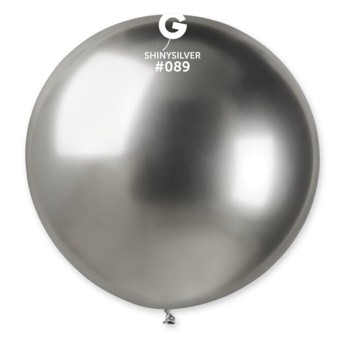 Balões Latex #089 Prata Shiny 31'' Gemar c/5 - Image 1