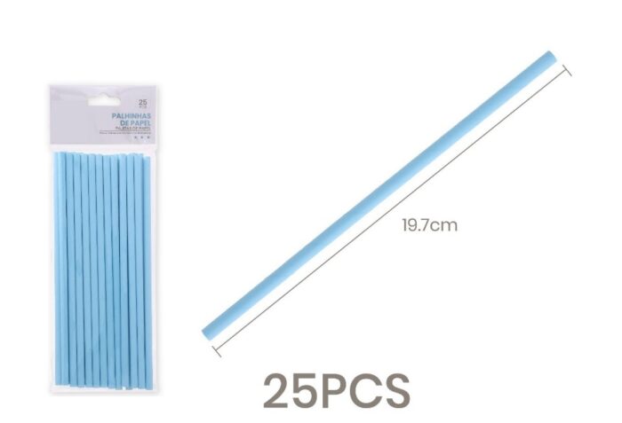 Palhinhas Papel Azul c/25 - Image 1