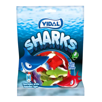 Vidal Saquetas Tubarões 90gr c/14