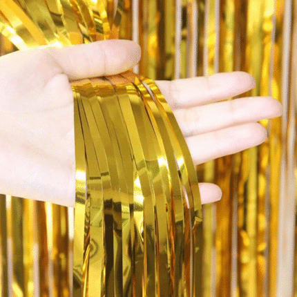 Cortina de Festas Dourado 100x200cm