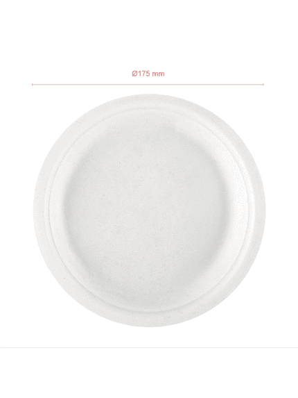 Pratos Fibra Cana de Açúcar 17.5cm c/25