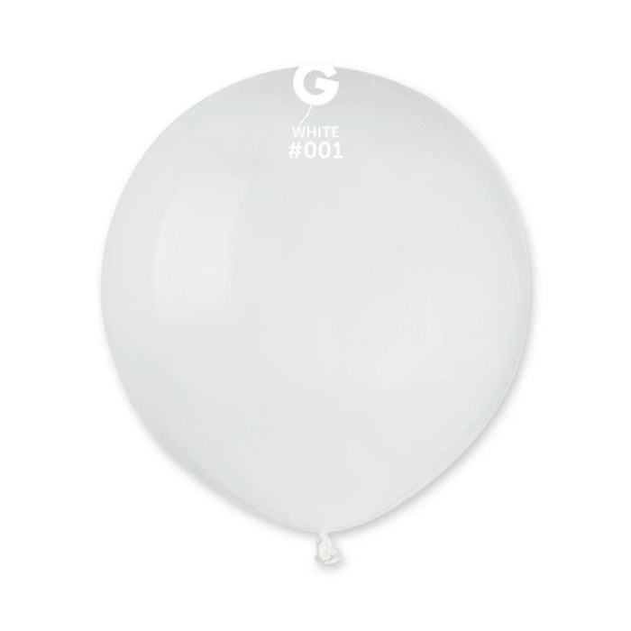 Balões Latex #001 Branco 19'' Gemar c/25 - Image 1