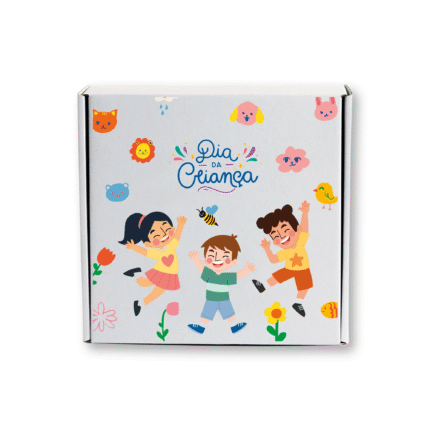 Caixa para Presentes Dia da Criança 20x20x7cm