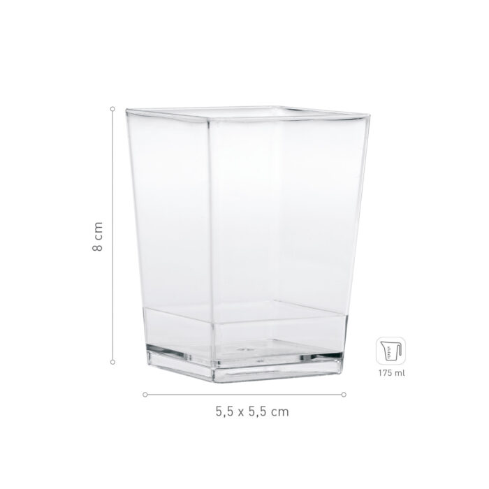 Vaso Plástico 5,5x5,5x8cm 175ml c/6 - Image 1