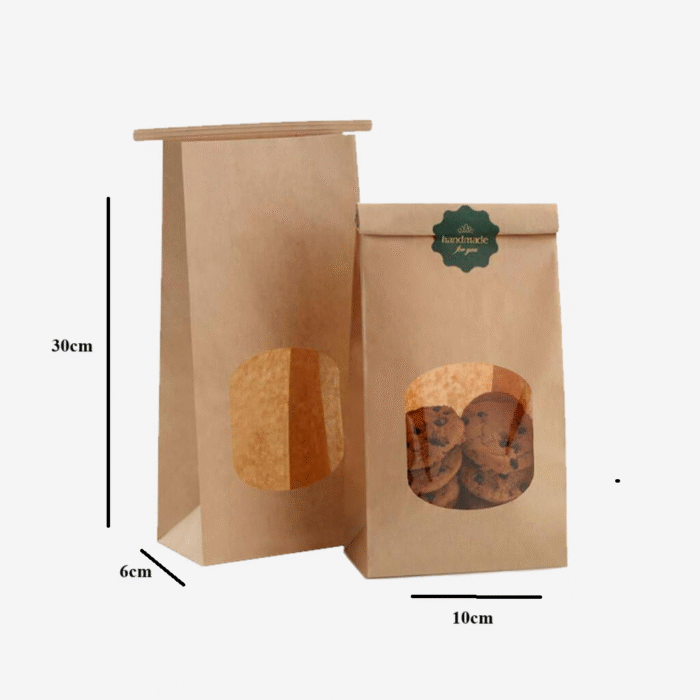 Bolsa Papel Kraft p/ Bolachas 10x6x30cm - Image 1