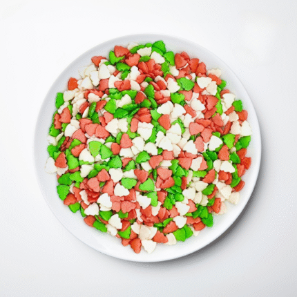 Mix Decoração Pinheirinhos Vermelho, Verde e Branco 55gr